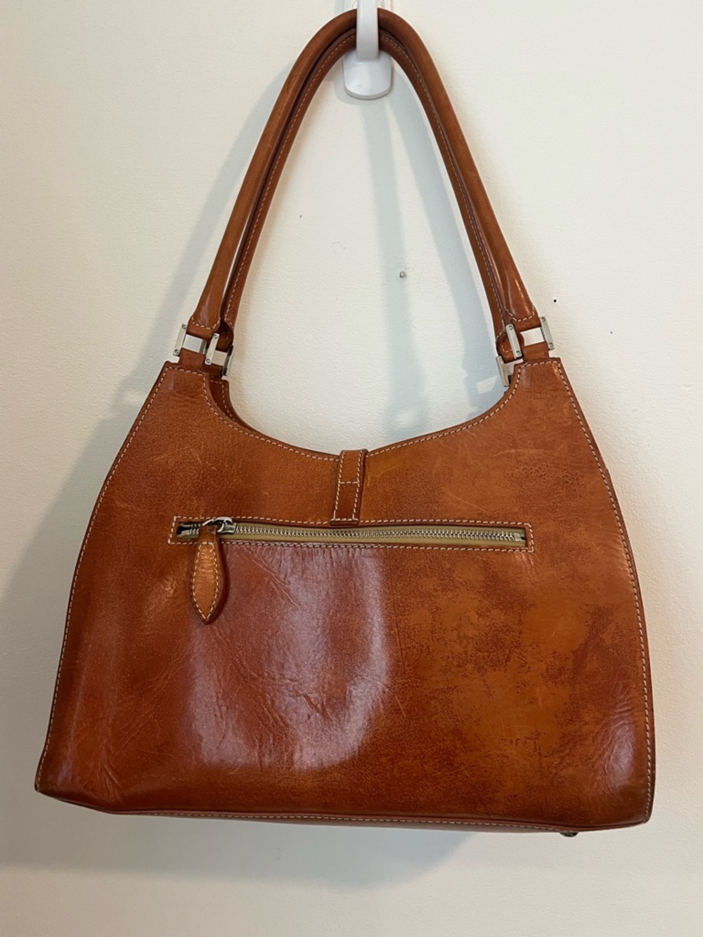 Vintage Dooney & Bourke Brown Leather Shoulder Bag - Picture 4 of 11